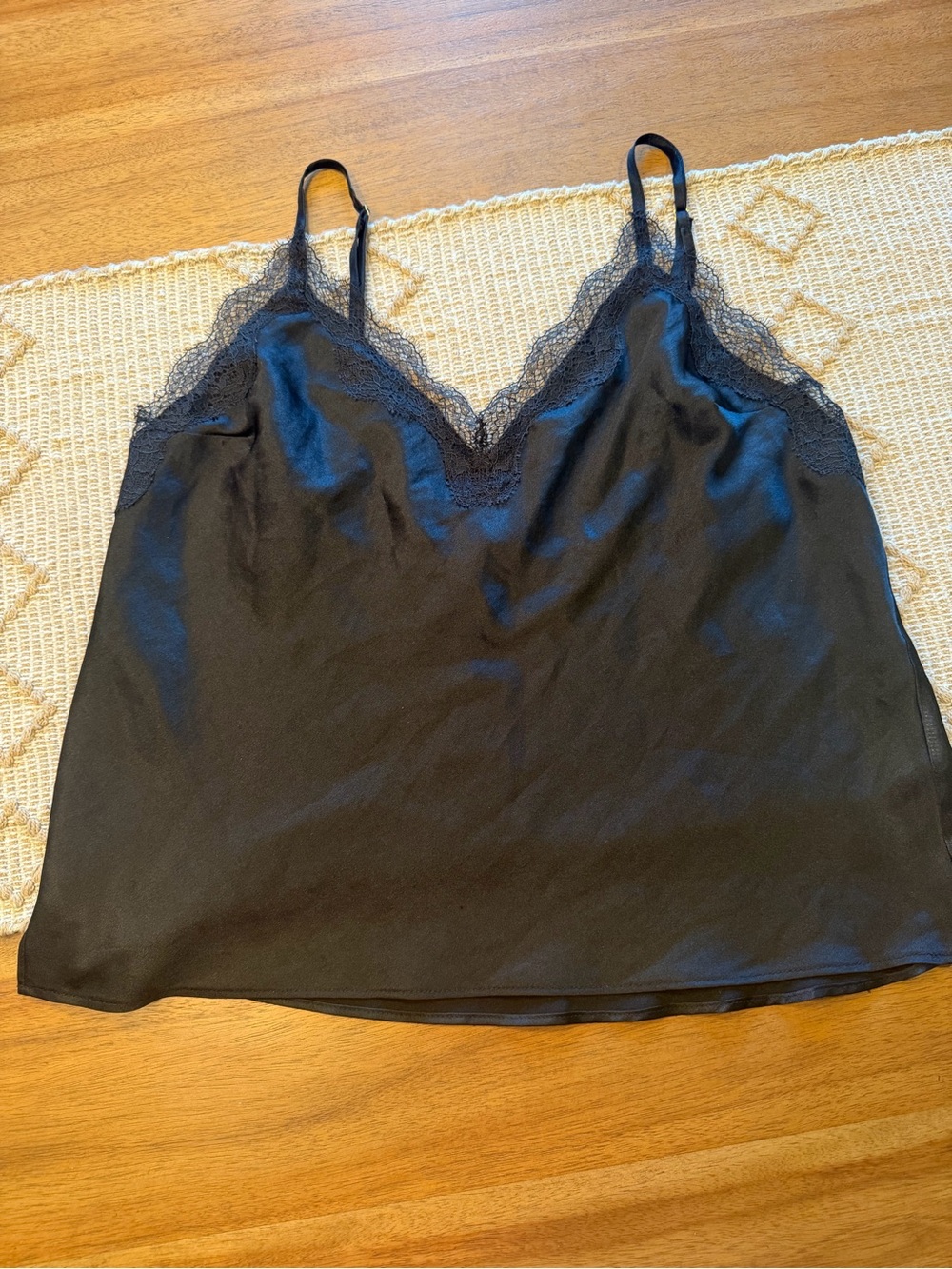 Victoria's Secret Black Pinoy Lace-Trim Camisole